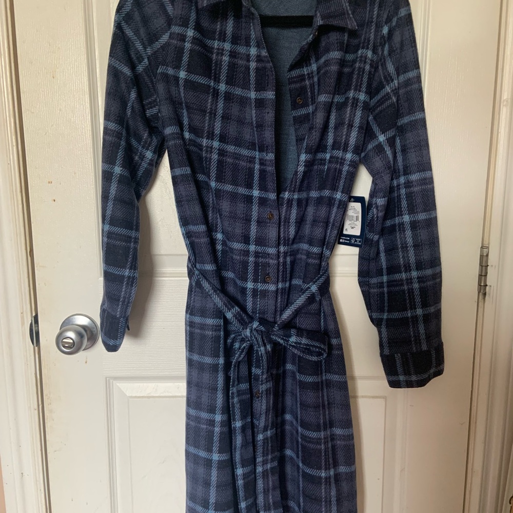 Chaps Blue and Black Plaid Dress